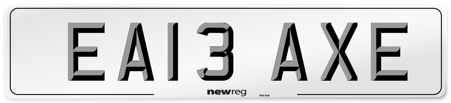 EA13 AXE Number Plate from New Reg